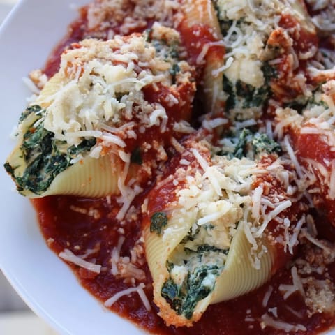 Stuffed Jumbo Shells Spinach