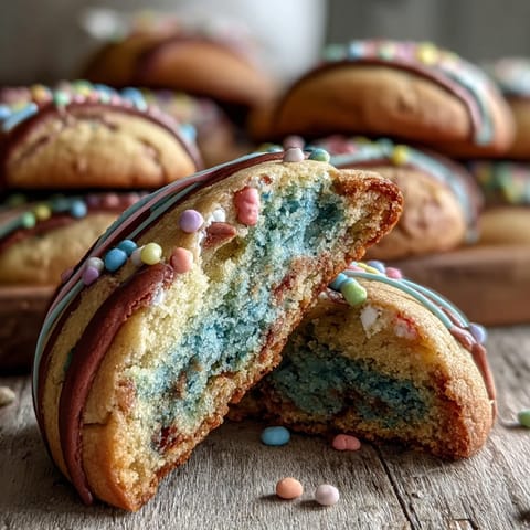 Pastel swirl birthday cookies with soft buttery texture and colorful marbled design.