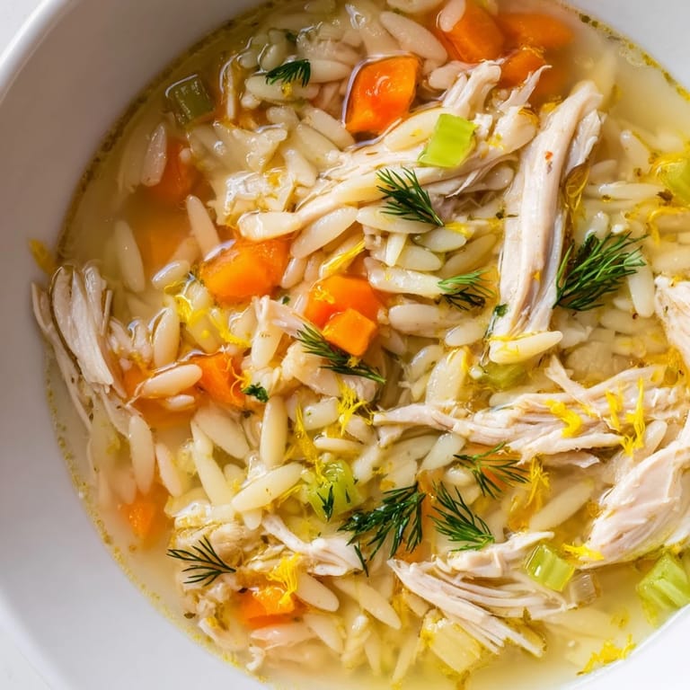 Serve Chicken Lemon Orzo Soup hot, topped with fresh parsley and grated Parmesan alongside warm crusty bread for dipping.