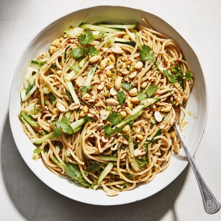 Refreshingly light Asian-inspired noodle salad, perfect for a quick vegetarian lunch or a simple dinner side.