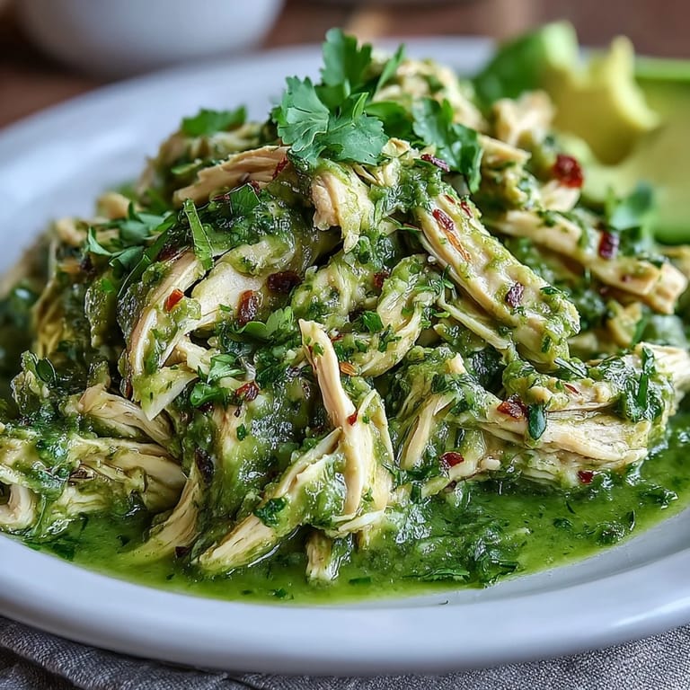 A rustic bowl of steaming Chicken Chili Verde brimming with tender chicken, rich green sauce, and a sprinkle of cilantro, ready to be enjoyed with warm tortillas.