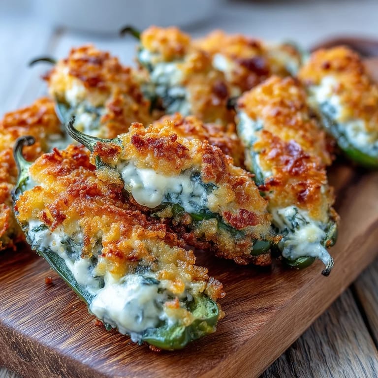 Close-up of Air Fryer Jalapeño Poppers showing blistered pepper skins and a gooey, savory cheese center.