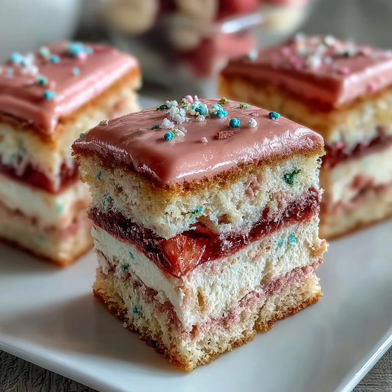 Layered pastel pink and yellow sponge cake with silky buttercream frosting, ideal for birthdays or festive gatherings.