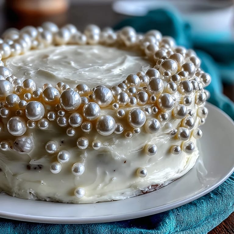 Decadent sheet cake with pearl fondant and decorative crosses, a beautiful centerpiece for Communion parties.