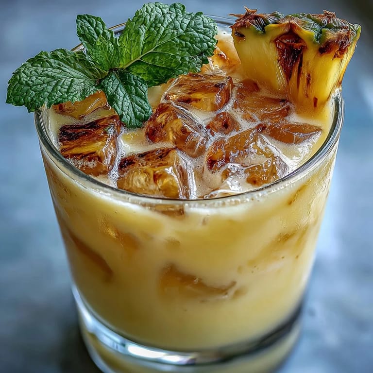 Vibrant pineapple coconut agua fresca with creamy coconut milk and fresh fruit, a naturally sweet and dairy-free beverage.