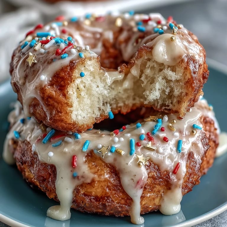 Fluffy mini donuts stacked in a towering cone and topped with vibrant sprinkles, creating a fun and eye-catching dessert display.