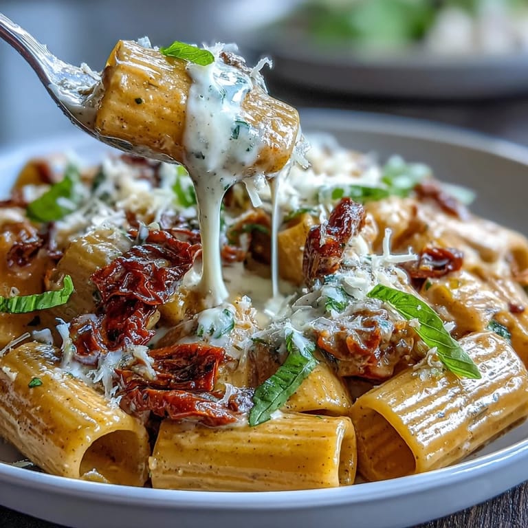 Velvety Marry Me Pasta featuring sun-dried tomatoes and garlic, tossed in a luscious cream sauce with parmesan and herbs.