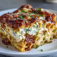 Golden, bubbly mozzarella tops layers of al dente ziti, rich tomato sauce, and creamy ricotta in a hearty freezer make-ahead baked ziti.