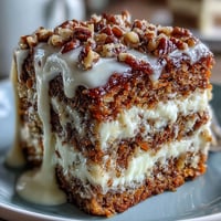Moist spiced carrot cake with crunchy walnuts, layered with tangy cream cheese frosting—perfect for spring celebrations and Easter gatherings.