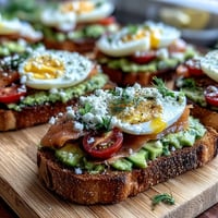 Spring Brunch Avocado Toast Board with Smoked Salmon, featuring creamy avocado spread, smoked salmon, and fresh vegetables on rustic sourdough.